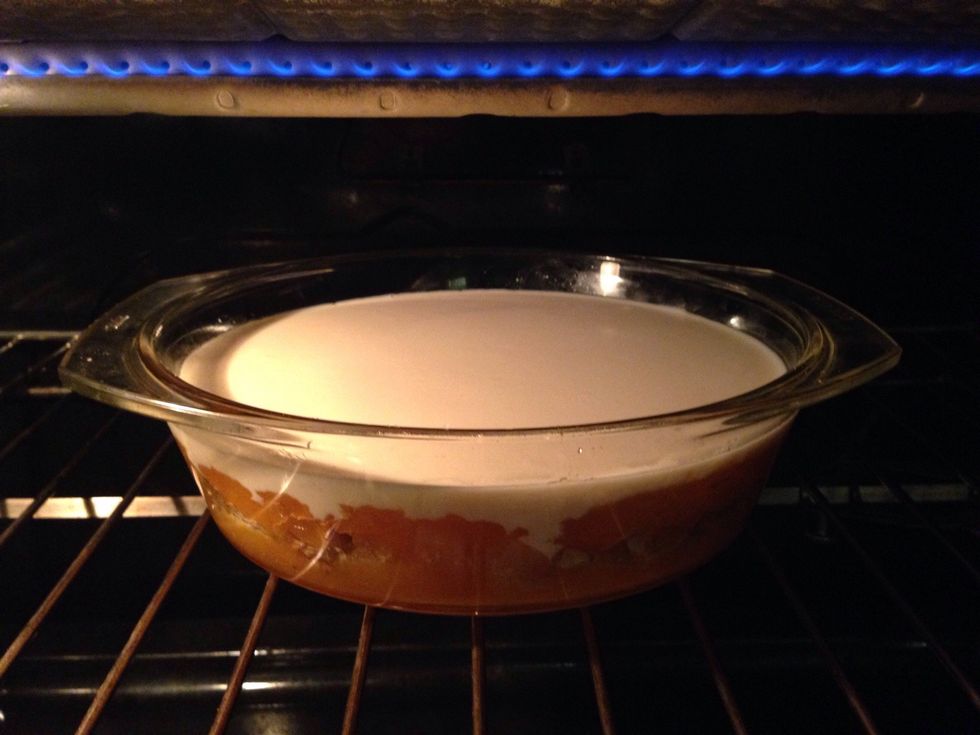 Put it in the oven and let the top heat on only