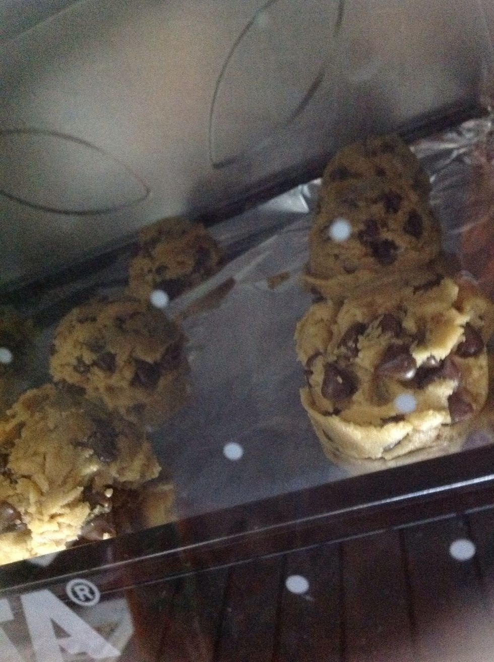 Put it in the oven in 180 C until it become brown or baked.