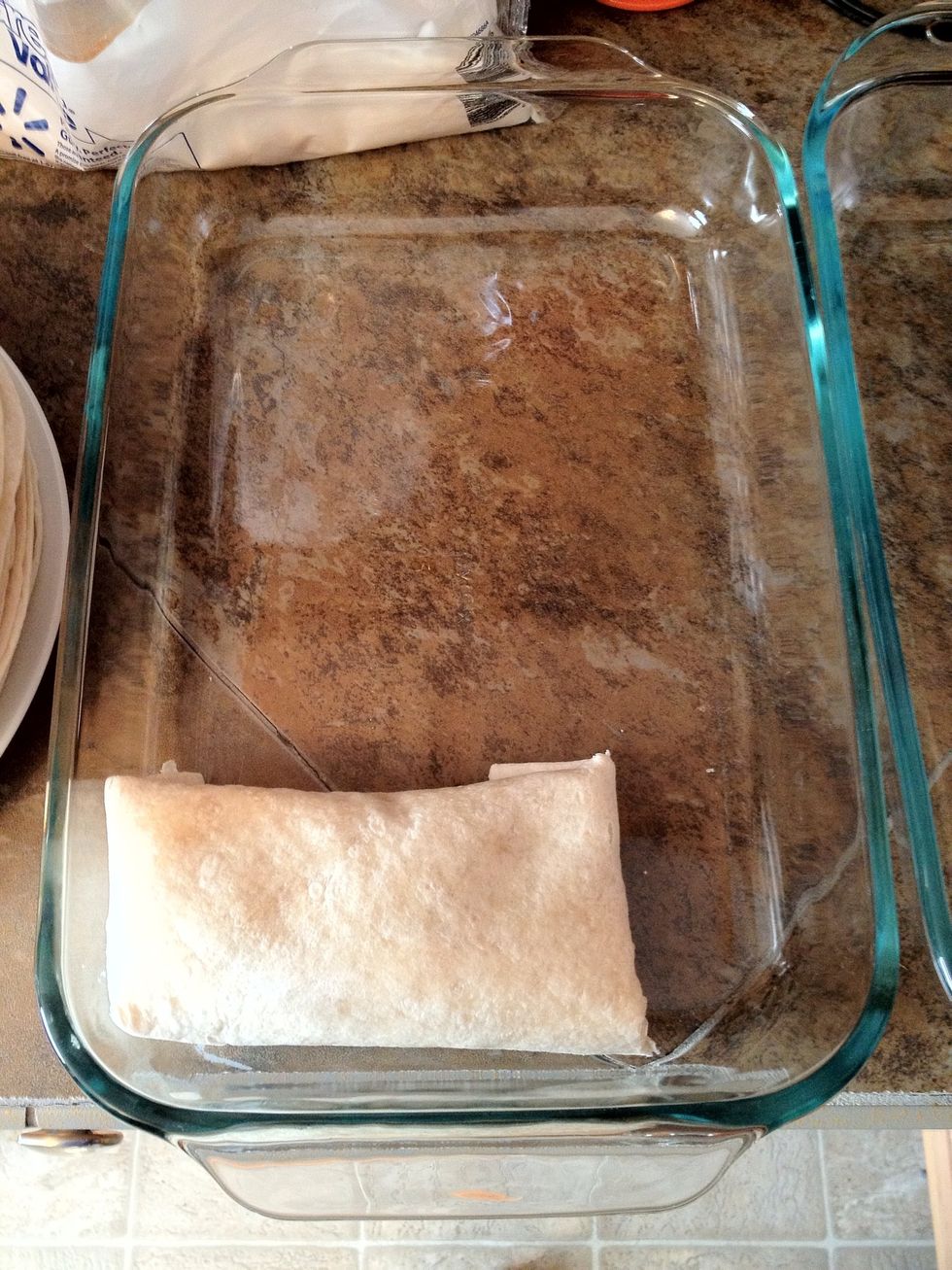 Put it in the pan. Repeat until finished.