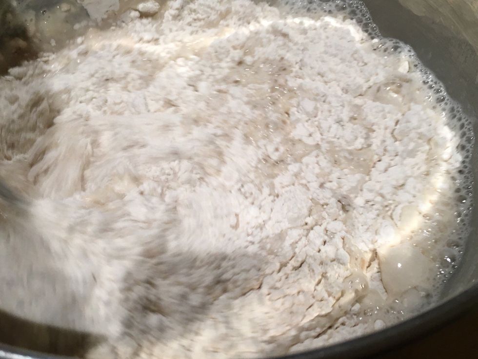 Put it in with the flour