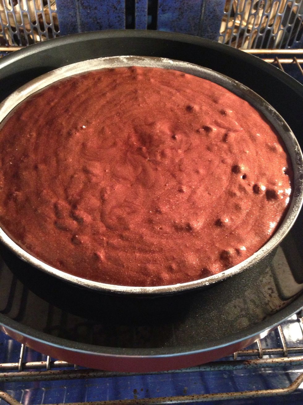 Put it on a cold oven. Add cold water. Put your oven on convection bake 150 C - 35 mins.