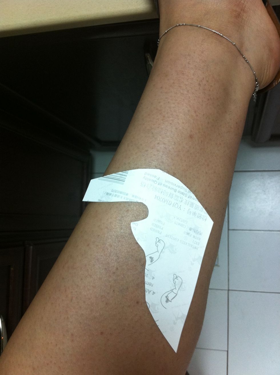 Put it on any part of the body. I stick it on my leg