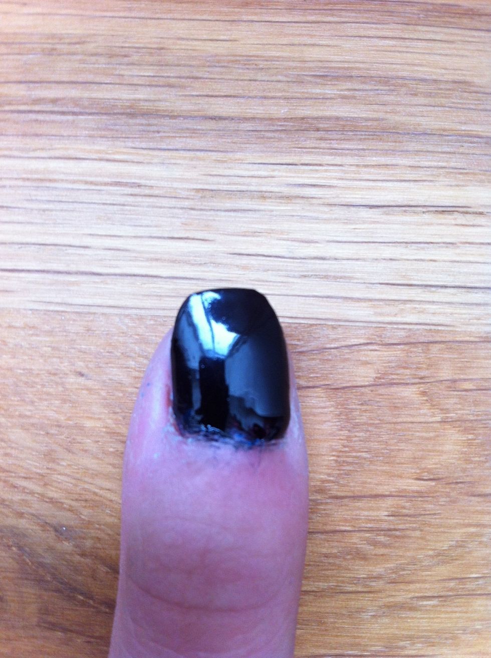 Put it on. Fix around the nails, you don't want polish there.