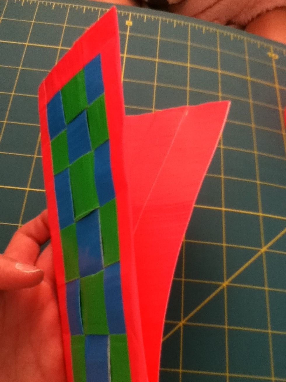 Put it on the back of the patterened piece.