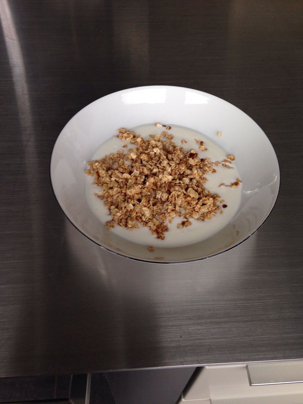 Put it on the top of the yoghurt