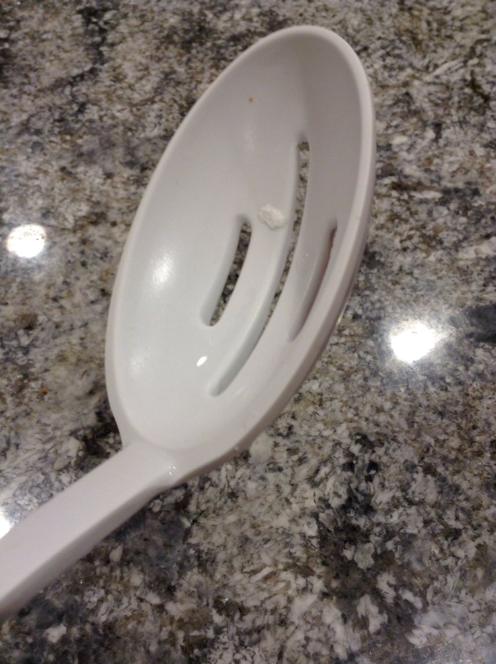 Put it on toast or a napkin to set