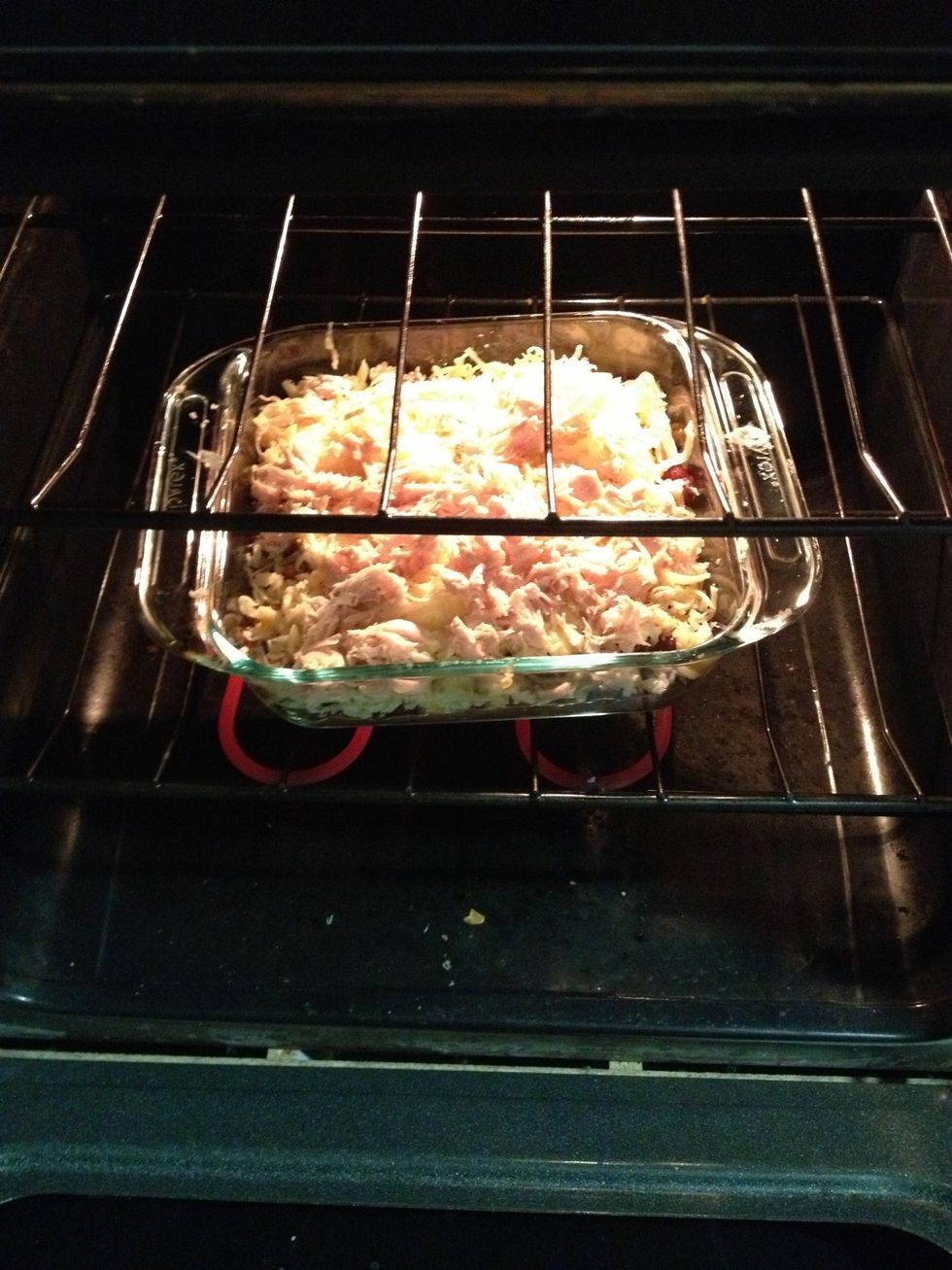 Put itin the oven, until the cheese iscompletely melt and a little brownish