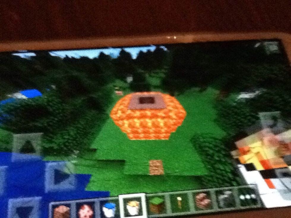 Put lava on the top block all the way around on the sides