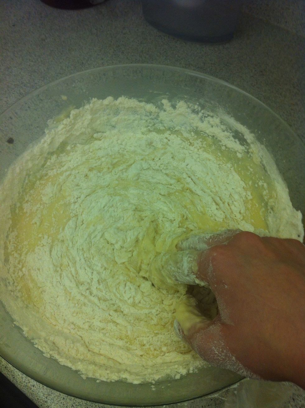 Put left flour in it and mix it