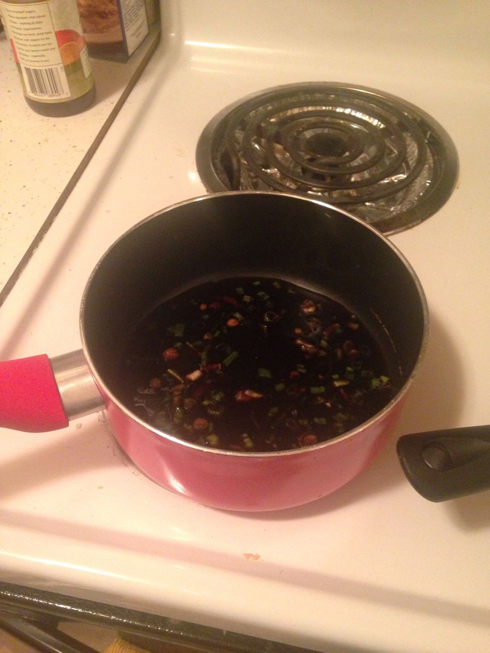 Put leftover marinade in a saucepan and reduce over medium heat.