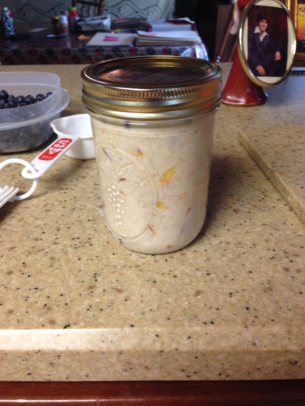 Put lid on mason jar.