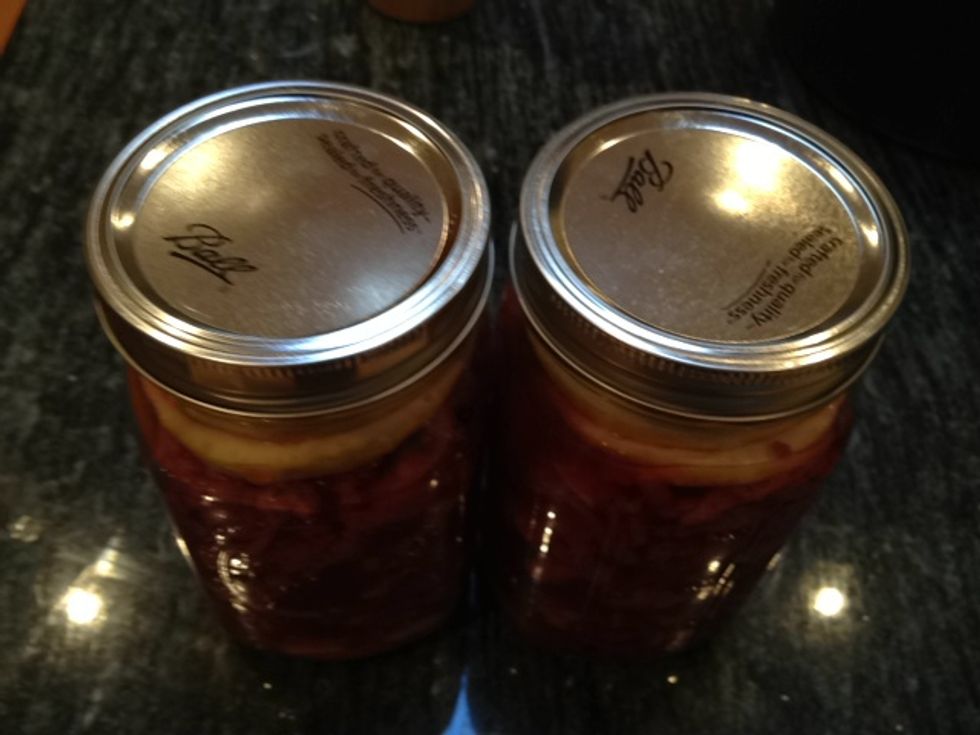 Put lids on the jars. Let the jars sit out until they cool to room temperature.