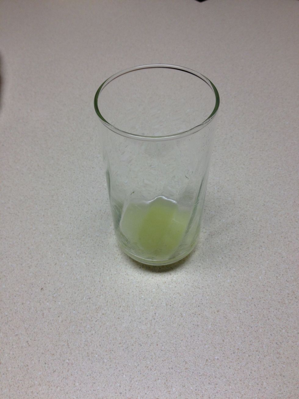 Put lime juice and zest in glass and fill 3/4 of the way with cold water