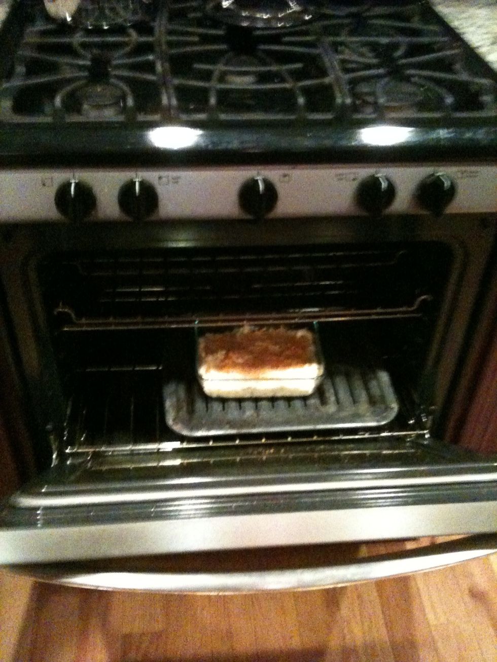 Put mixture in oven at 375 for 15 min