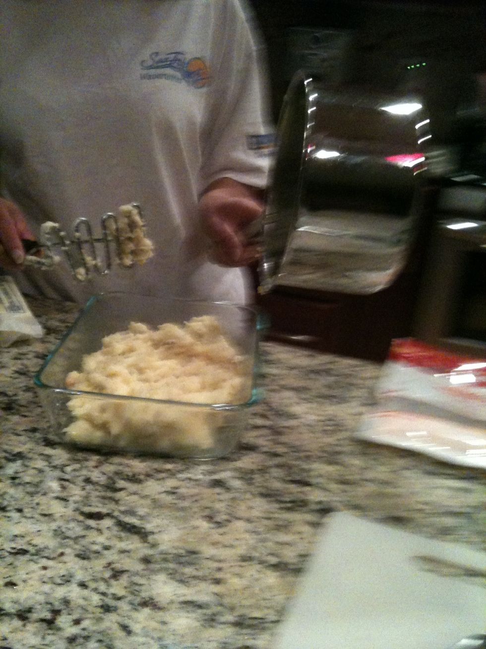 Put mixture into pan