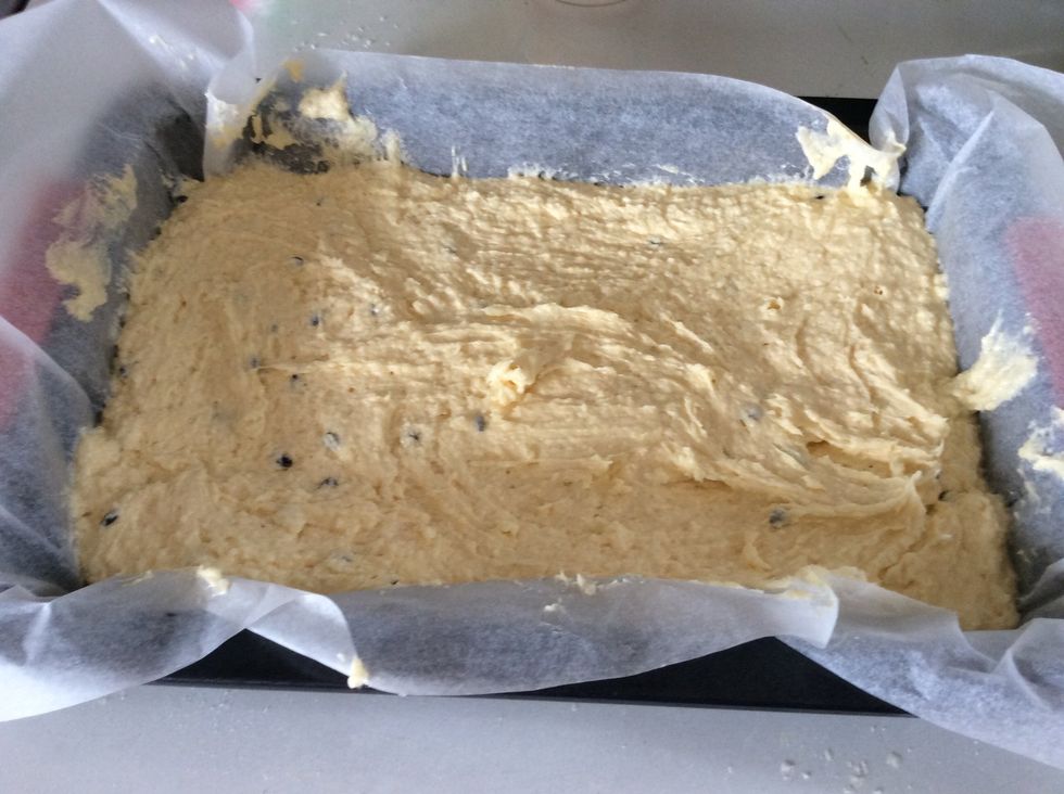 Put mixture into tray and smooth.