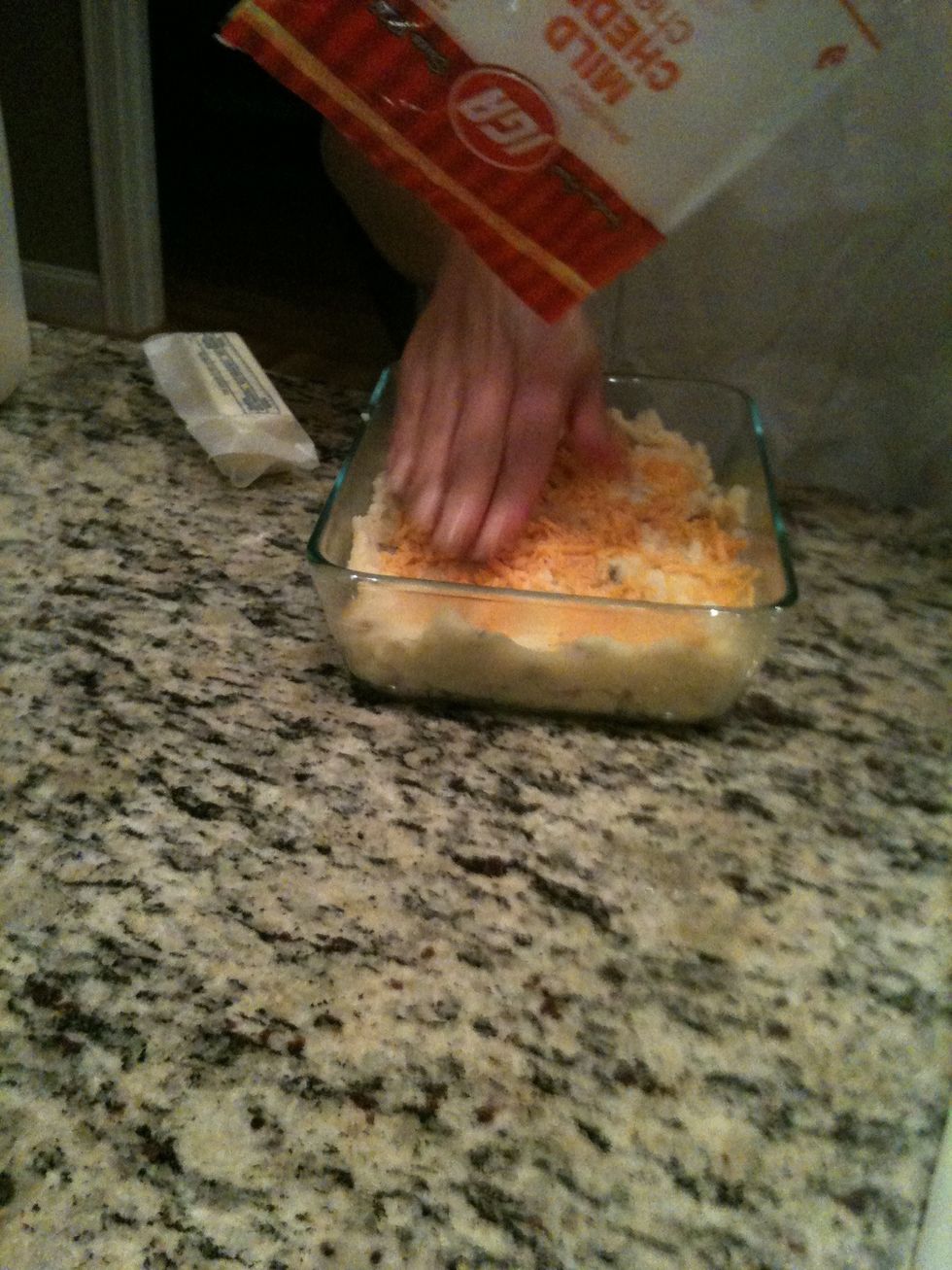 Put more cheese on top of mixture
