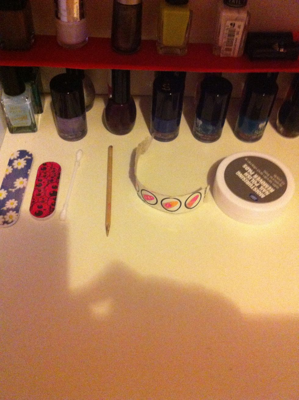 Put nail products next to it