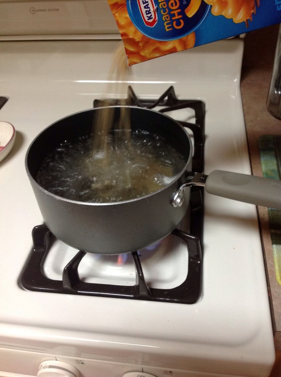 Put noodles in boiling water.
