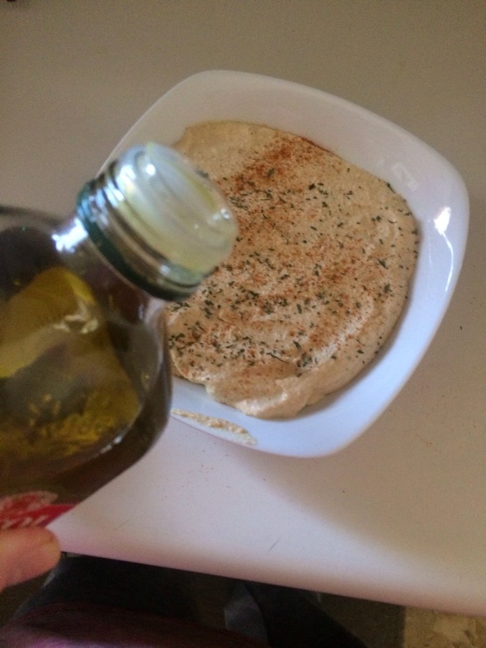 Put olive oil on-top about 2 tablespoons