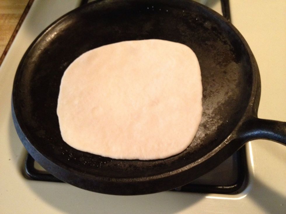 Put on comal for a few seconds on each side