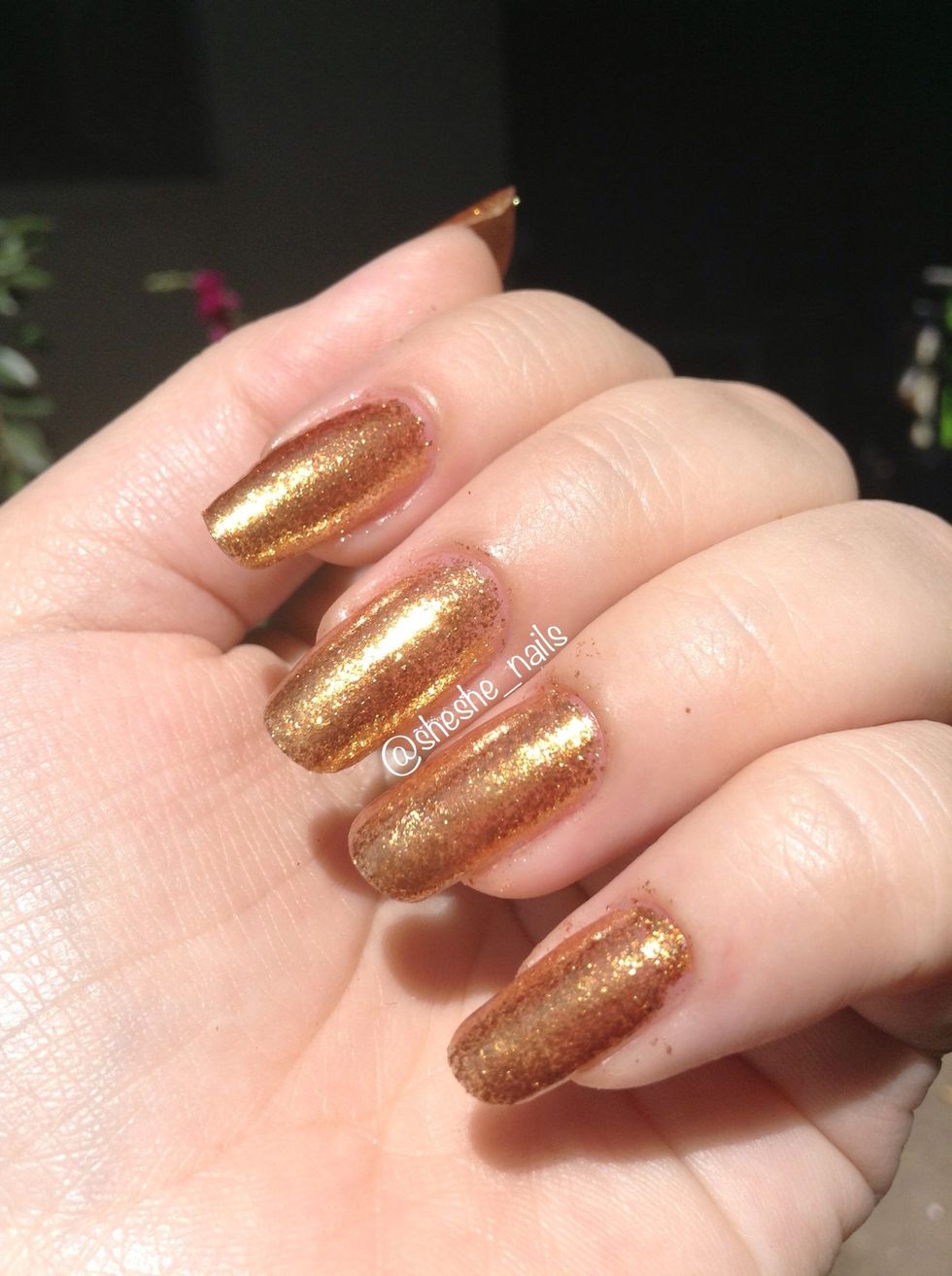 Put on one or two coats of one of your polishes. Let your polish dry completely.