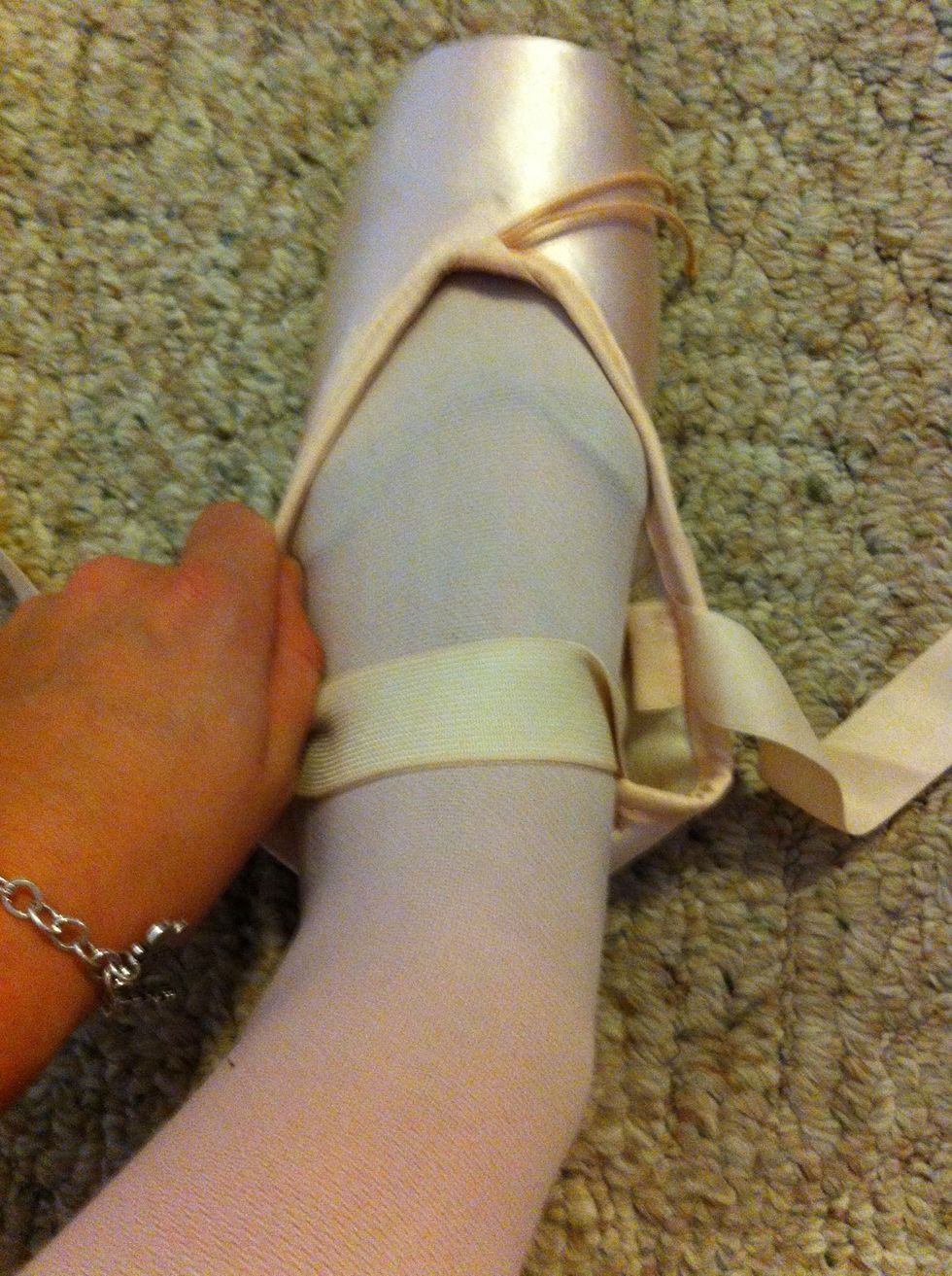 Put on shoe. Make sure your ankle is straight, and the shoe isn't twisted one way or another.