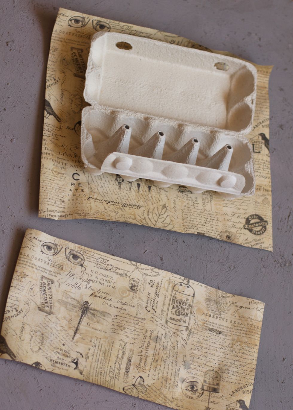 Put on the box, and aut off the extra paper