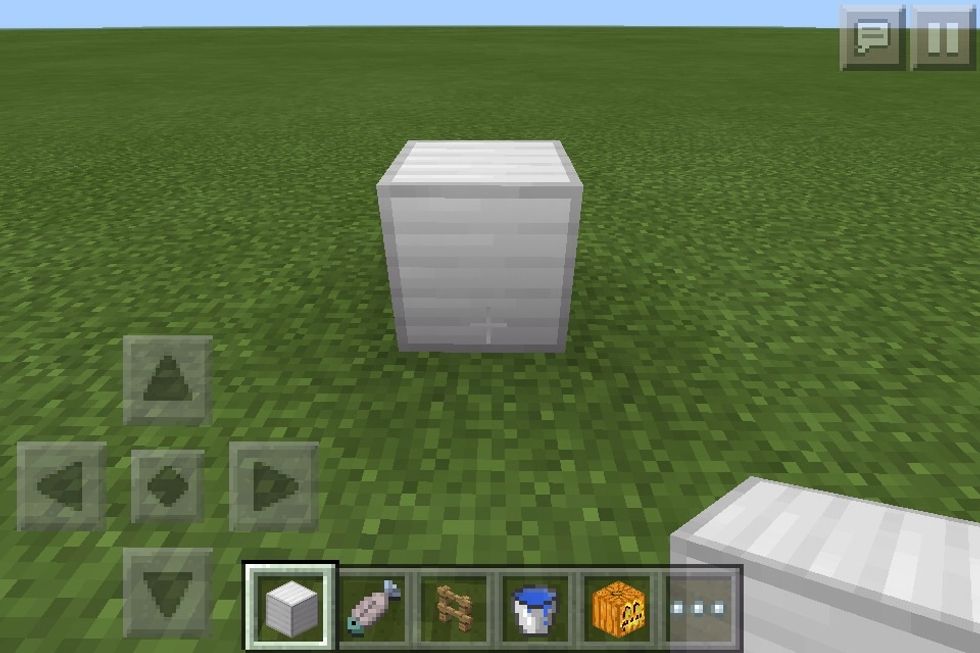Put one block of iron block down