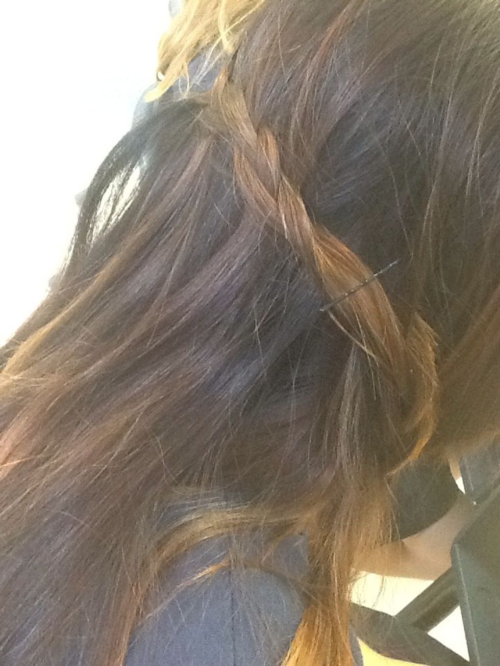 Put one bobby pin in where the end of your braid is.