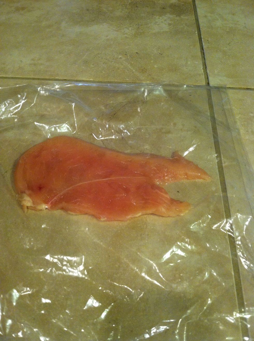 Put one of the cut pieces in your ziplock bag, and seal it. You can always do it on a cutting board if you like. I just think the clean up is less if I do it this way.