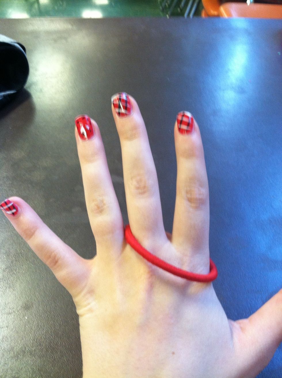 Put one over two fingers like this.