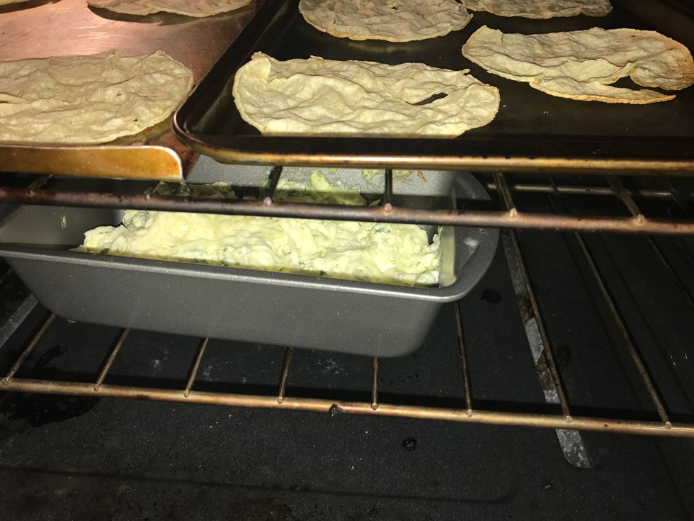 put pan in the oven and let it cook for 25 minutes