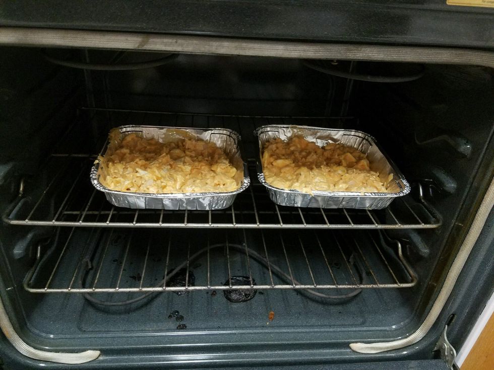 Put pans in oven for 15 minutes