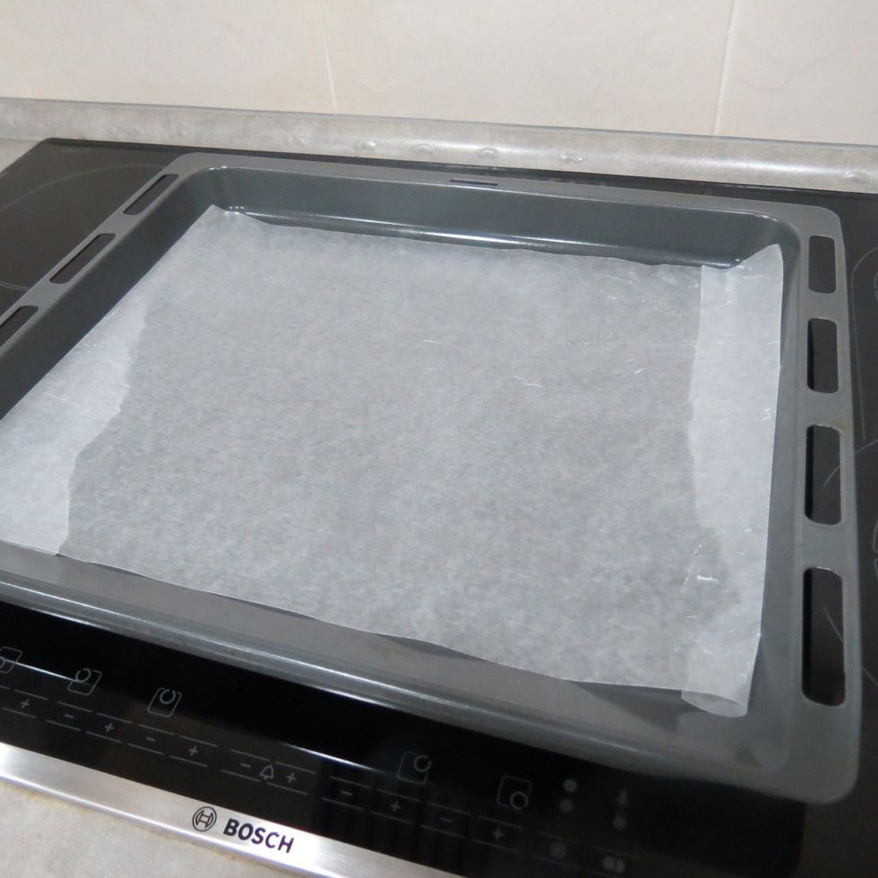 Put parchment paper on the oven tray so that the puff pastry doesn't stick to the tray .it's also easier to clean