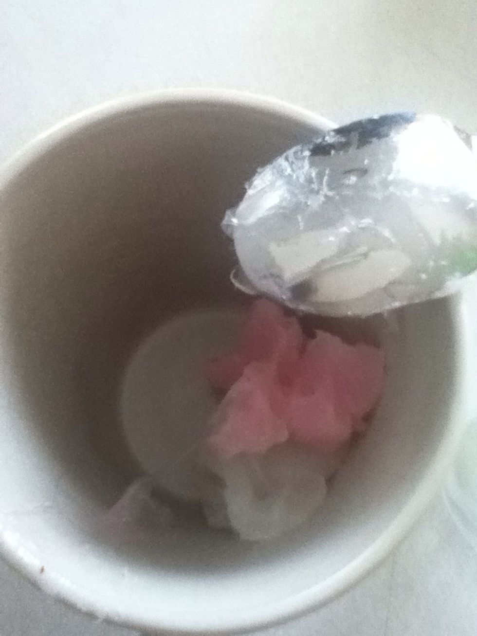 Put petro jelly or Vaseline in your microwavable cup with your spoon