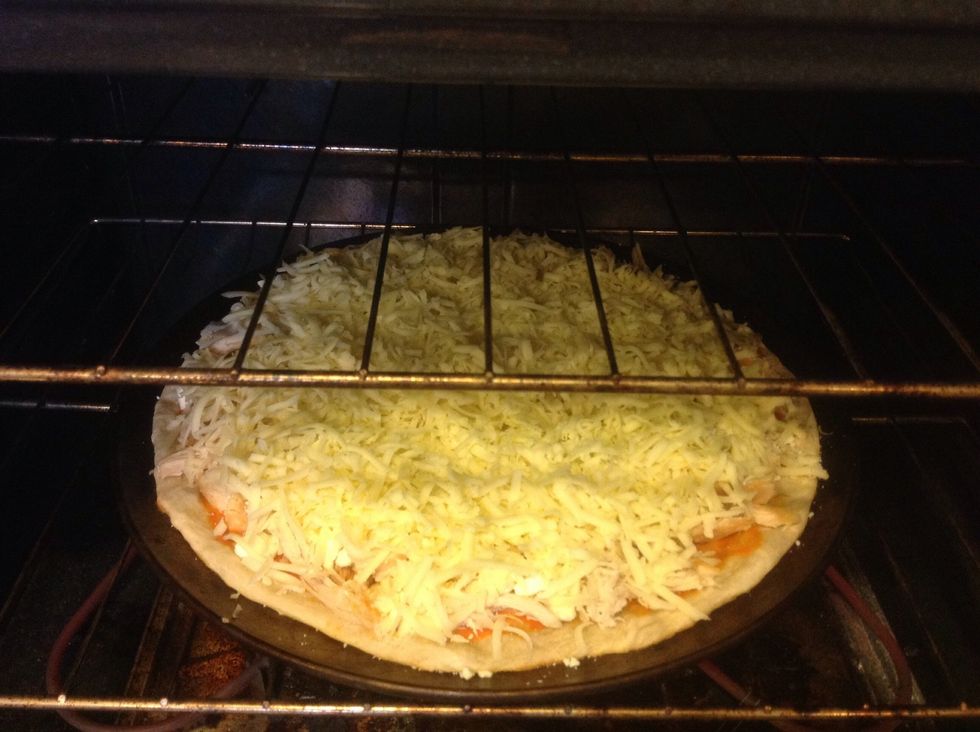 Put pizza pan in the center of the oven.