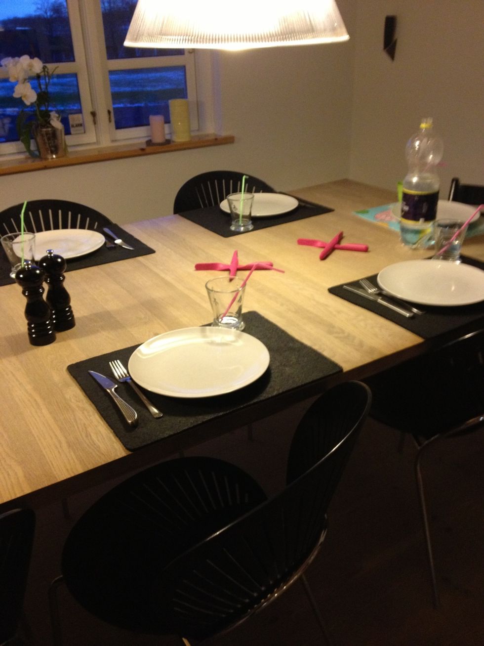 Put plates and stuff on the table ..