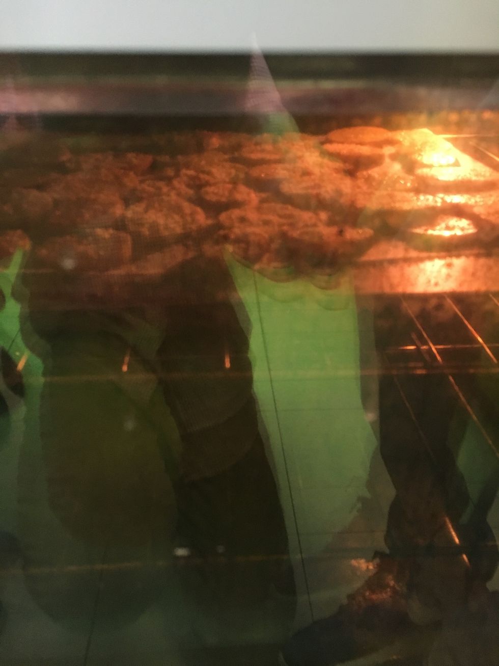 Put potatoes in the oven for 15 minutes, then flip them over and put them back in the oven for another 15 minutes