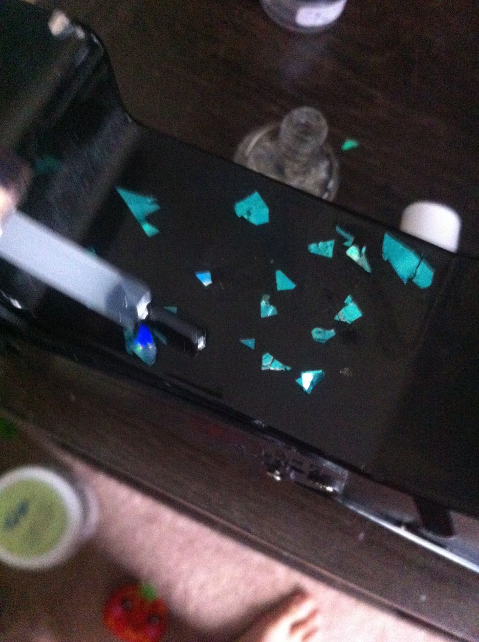 Put random spots of nail polish everywhere.