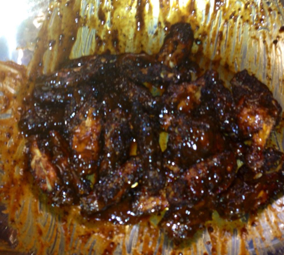 Put refrigerated wings in bowl and coat with sauce