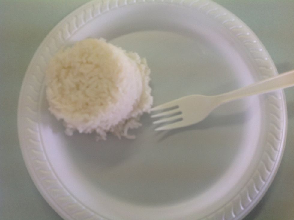 Put rice on a plate