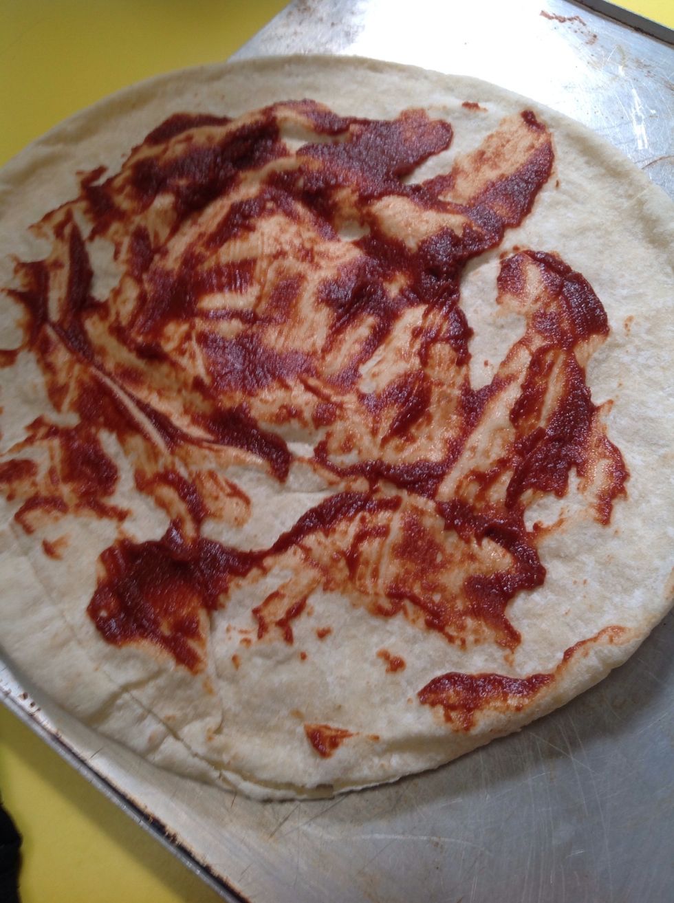 Put sauce on the wrap
