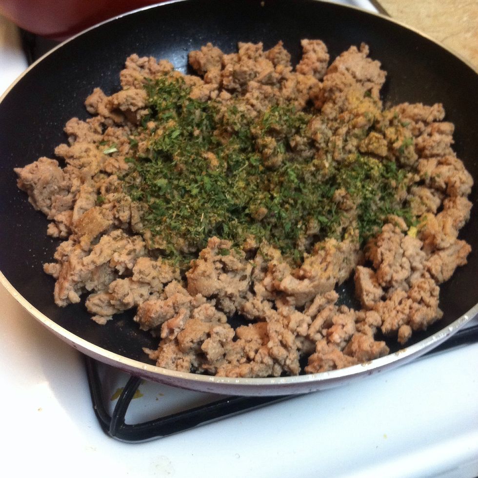 Put seasoning on top of your meat.