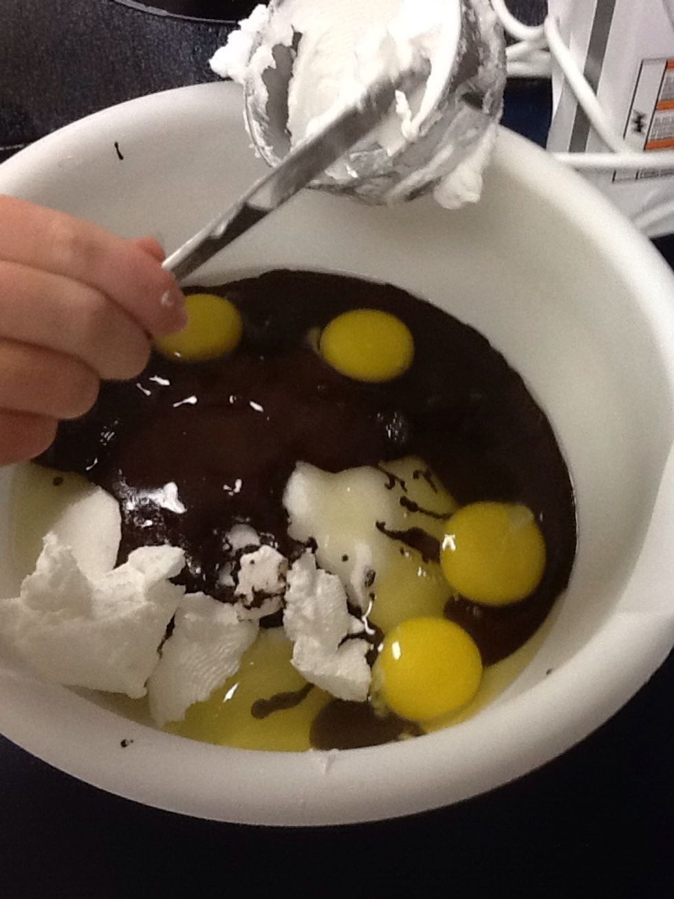 Put shortening in the bowl.