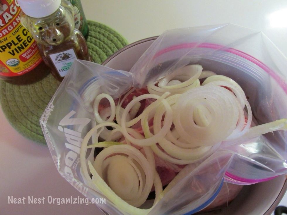 Put sliced onion on top.