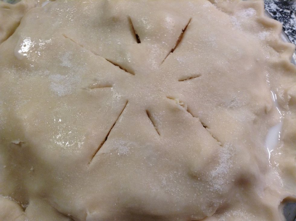 Put slits in the center, this is to let steam out while cooking.