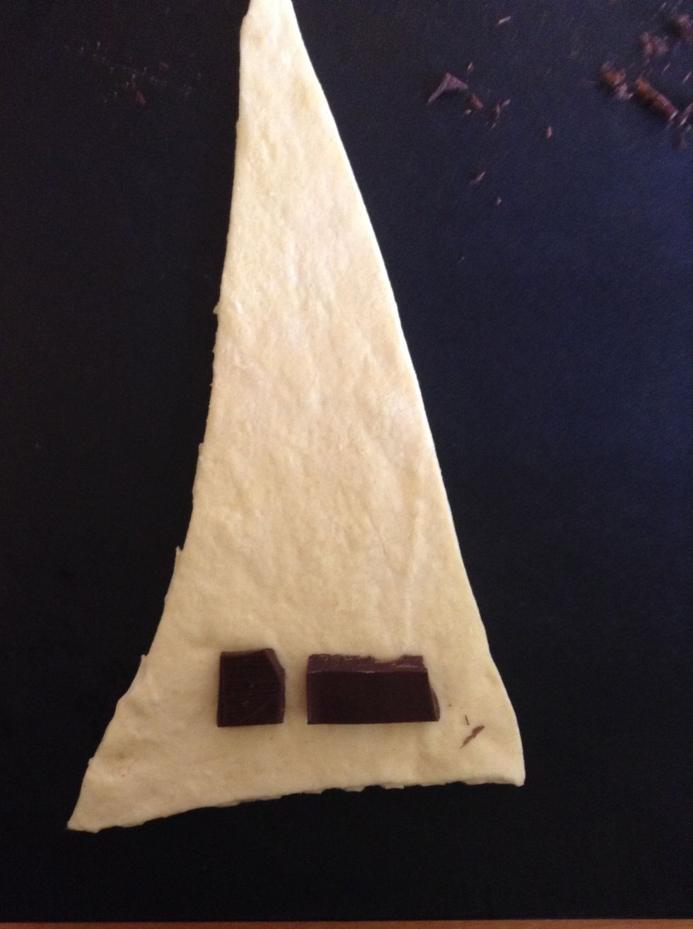 Put small pieces of chocolate on the dough after you have followed the instructions on the can.