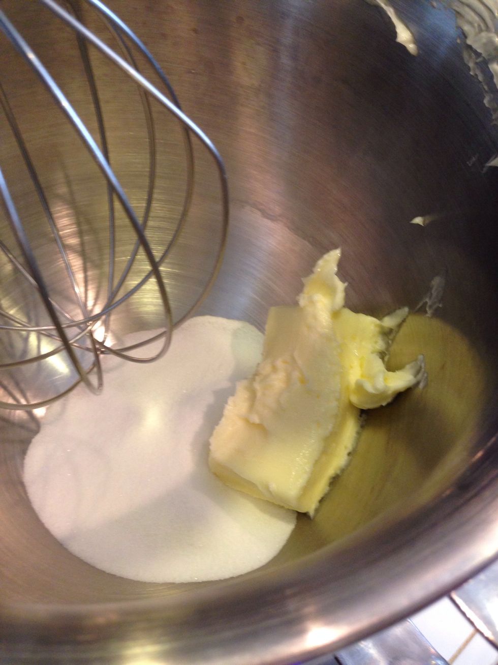 Put softened butter and sugar in a mixing bowl.