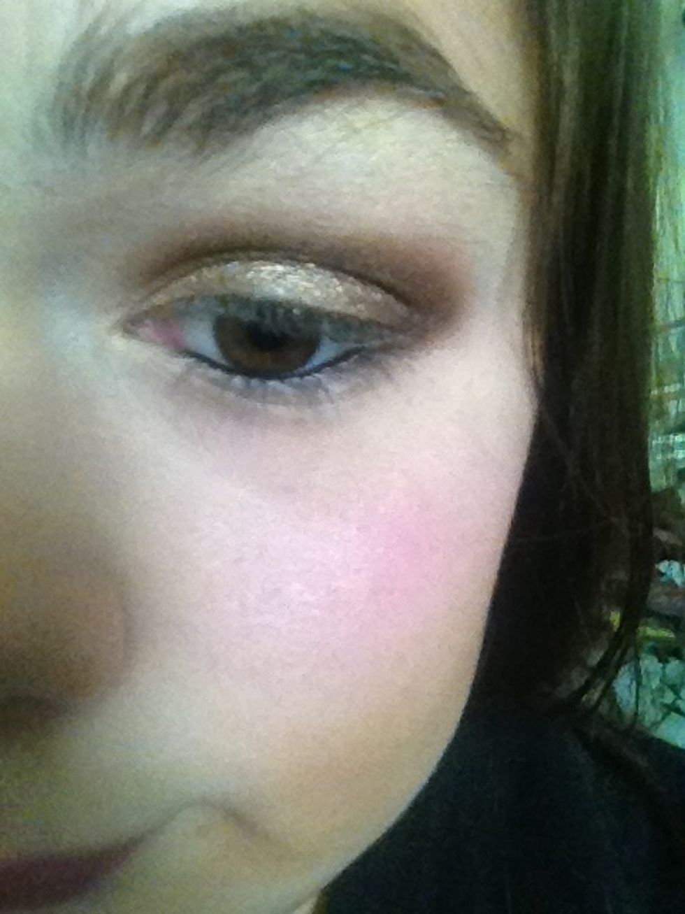 Put some black pencil eyeliner on your waterline! I'm using Urban Decay's amazing 24/7 Glide On eye pencil in Perversion.